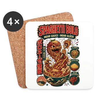 Spaghetti Bolo Mehr Sauce Shirt - Untersetzer (4er-Set) - Weiß - Vorne