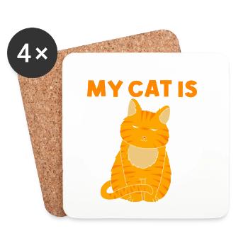tabby cat - Coasters (set of 4) - white - Front