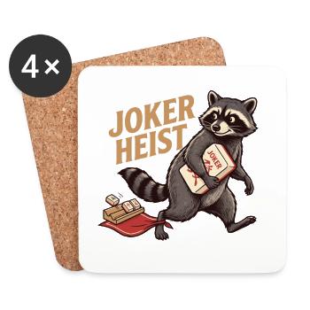 Mahjong Joker Heist Waschbär - Untersetzer (4er-Set) - Weiß - Vorne