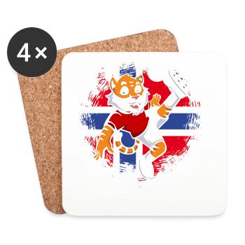 Norvège Soccer Norge Fjords Scandinaves - Dessous de verre (lot de 4) - blanc - Devant