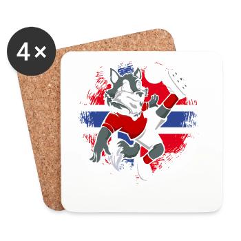 Norway Soccer Norge Fjords Scandinavian - Coasters (set of 4) - white - Front