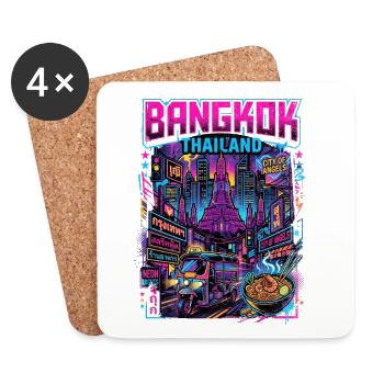 Bangkok Thailand Tuk Tuk - Untersetzer (4er-Set) - Weiß - Vorne
