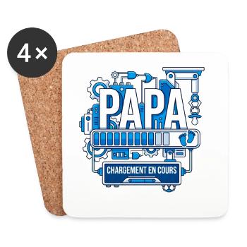 Papa Chargement En Cours 2026 Cadeau Futur Papa - Dessous de verre (lot de 4) - blanc - Devant