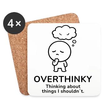 Overthinky – Thinking Too Much | Mindful Mood - Coasters (set of 4) - white - Front