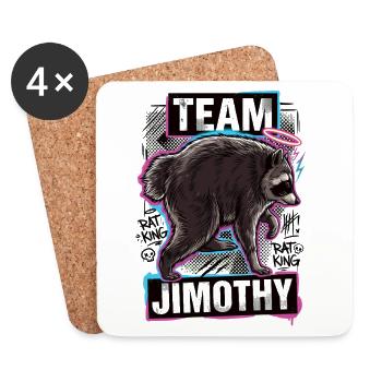 Jimothy Viraler Waschbär Lustiges Team Jimothy - Untersetzer (4er-Set) - Weiß - Vorne