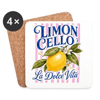 Limoncello La Dolce Vita Citron Italie Vintage - Dessous de verre (lot de 4) - blanc - Devant