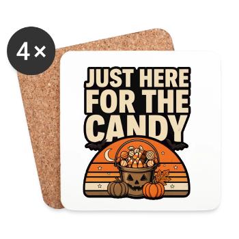 Bonbons d’Halloween – Juste là pour les bonbons - Dessous de verre (lot de 4) - blanc - Devant