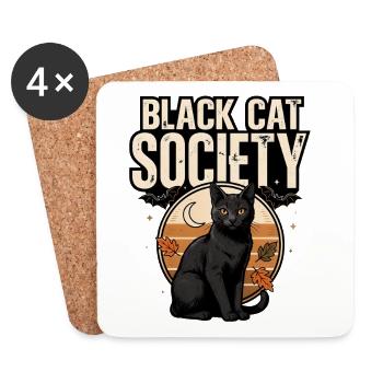 Black Cat Halloween – Black Cat Society - Coasters (set of 4) - white - Front