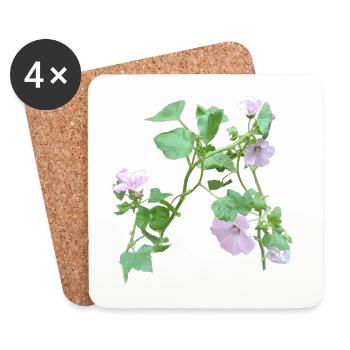 Photo de mes mauves semées moi-même - Dessous de verre (lot de 4) - blanc - Devant