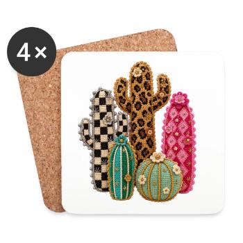 Cactus Garden Cactus - Coasters (set of 4) - white - Front
