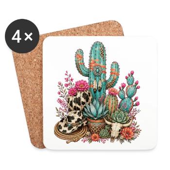 Cactus Garden Cactus - Coasters (set of 4) - white - Front