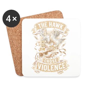 Falknerei Falkner Le Faucon choisit la violence - Dessous de verre (lot de 4) - blanc - Devant