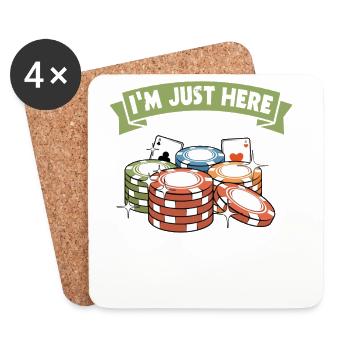Poker Pokern - Dessous de verre (lot de 4) - blanc - Devant