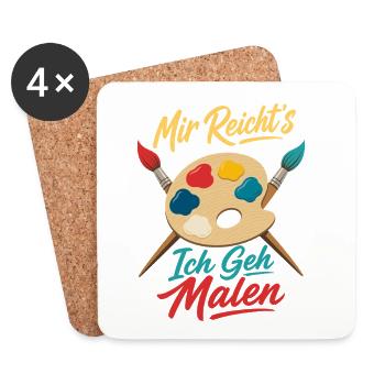 Mir reicht's ich geh malen Künstler Maler Zeichnen - Untersetzer (4er-Set) - Weiß - Vorne