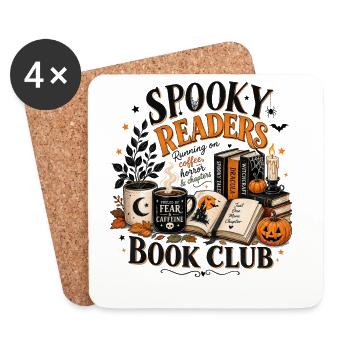 Club de lecture des lecteurs fantômes - Dessous de verre (lot de 4) - blanc - Devant