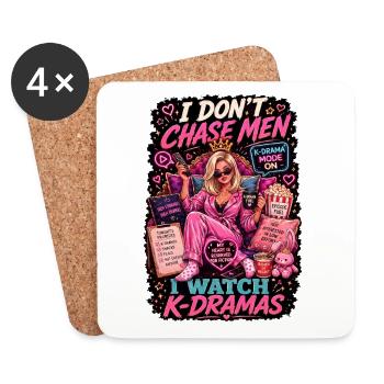 I Don't Chase Men – K-Drama-Fan - Untersetzer (4er-Set) - Weiß - Vorne
