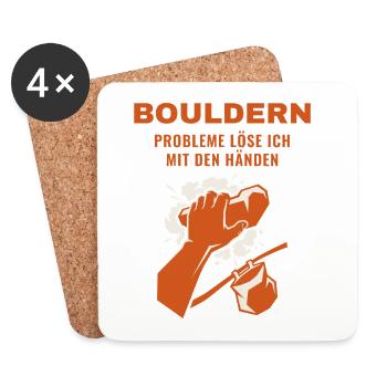 Bouldern Probleme Löse Ich Mit Den Händen - Untersetzer (4er-Set) - Weiß - Vorne