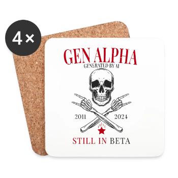Gen Alpha – Generated by AI - Coasters (set of 4) - white - Front