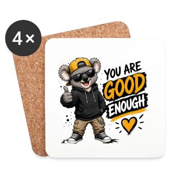 Cool Koala – You Are Good Enough - Untersetzer (4er-Set) - Weiß - Vorne