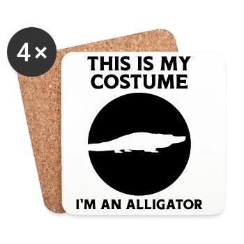 Alligator Silhouette Reptil - Untersetzer (4er-Set) - Weiß - Vorne