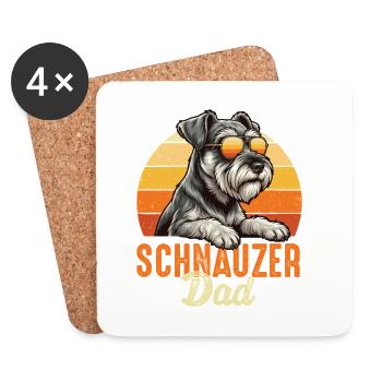 Schnauzer Dad Miniature Standard Giant Pride - Coasters (set of 4) - white - Front