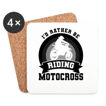 Lustiger Motocross Spruch - Untersetzer (4er-Set) - Weiß - Vorne