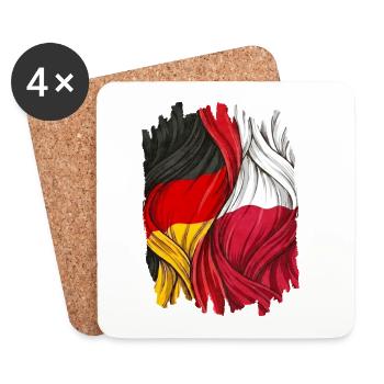Stolz auf die Deutschland und Polen Flagge - Untersetzer (4er-Set) - Weiß - Vorne