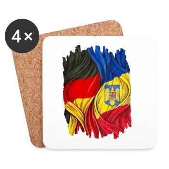 Allemagne et Roumanie - Dessous de verre (lot de 4) - blanc - Devant