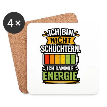 Ich bin nicht schüchtern, ich sammle Energie - Untersetzer (4er-Set) - Weiß - Vorne