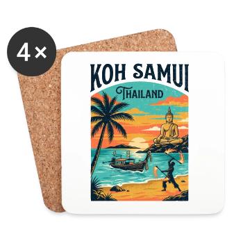 Koh Samui Thailand - Untersetzer (4er-Set) - Weiß - Vorne