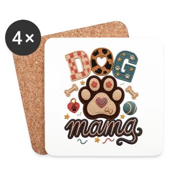 Dog Mom Dogs Mama Heart Dog Paw - Coasters (set of 4) - white - Front
