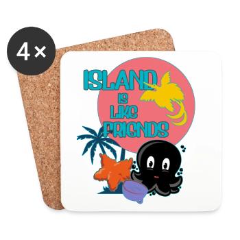 L’île avec des amis - Dessous de verre (lot de 4) - blanc - Devant