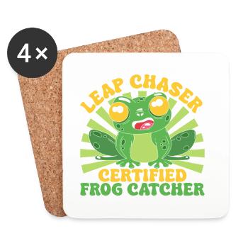 Frog Catcher Leap Chaser certifié Frog Catcher - Dessous de verre (lot de 4) - blanc - Devant