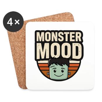 Monstre d’Halloween mignon – Ambiance de monstre - Dessous de verre (lot de 4) - blanc - Devant