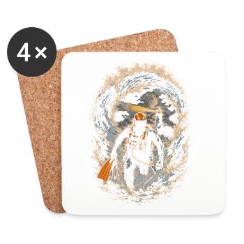 Sauveteur de la Garde côtière - Dessous de verre (lot de 4) - blanc - Devant