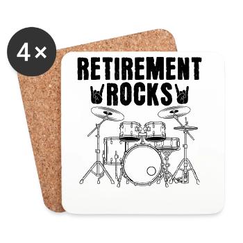 Retirement Rocks - Untersetzer (4er-Set) - Weiß - Vorne