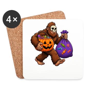 Halloween Bigfoot Lustiges Süßes oder Saures Bigfo - Untersetzer (4er-Set) - Weiß - Vorne