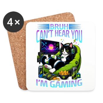 Gamer Gaming Cat Video Game - Untersetzer (4er-Set) - Weiß - Vorne