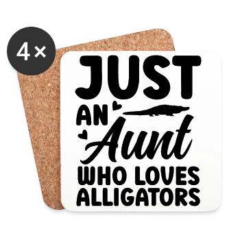 Alligator Tante  - Untersetzer (4er-Set) - Weiß - Vorne