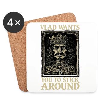 Vlad Will Das Du Bleibst - Untersetzer (4er-Set) - Weiß - Vorne