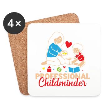 Tagesmutter Professional Childminder Nanny - Untersetzer (4er-Set) - Weiß - Vorne