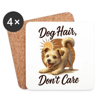 Hundehaare kümmern sich nicht um Welpenhaare überall Merch - Untersetzer (4er-Set) - Weiß - Vorne