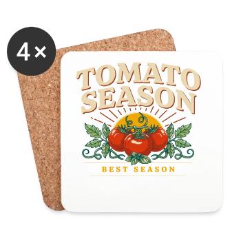 Tomatensaison: Beste Saison - Untersetzer (4er-Set) - Weiß - Vorne