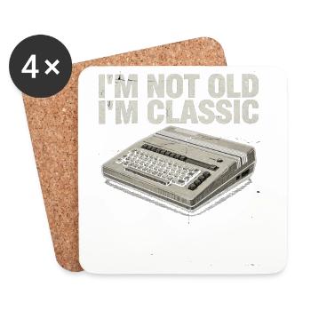 Nicht alt, ich bin ein klassischer Retro-Computer - Untersetzer (4er-Set) - Weiß - Vorne