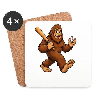 Baseball Bigfoot Sasquatch Lustiger Bigfoot Baseba - Untersetzer (4er-Set) - Weiß - Vorne