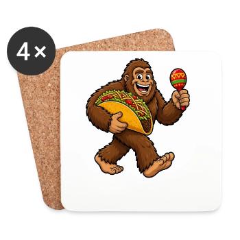Bigfoot Taco Cinco de Mayo Lustiger Taco Bigfoot - Untersetzer (4er-Set) - Weiß - Vorne