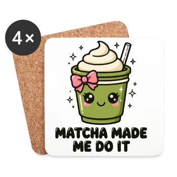 Matcha Made Me Do It Kawaii Matcha - Untersetzer (4er-Set) - Weiß - Vorne