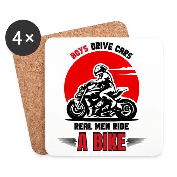 Real Men Biker - Coasters (set of 4) - white - Front
