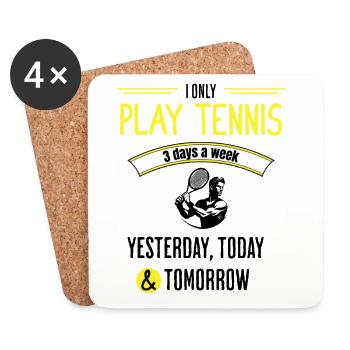 Lustiges Tennis-Zitat - Untersetzer (4er-Set) - Weiß - Vorne