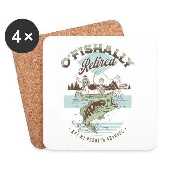 Vintage Fishing Retirement - Coasters (set of 4) - white - Front